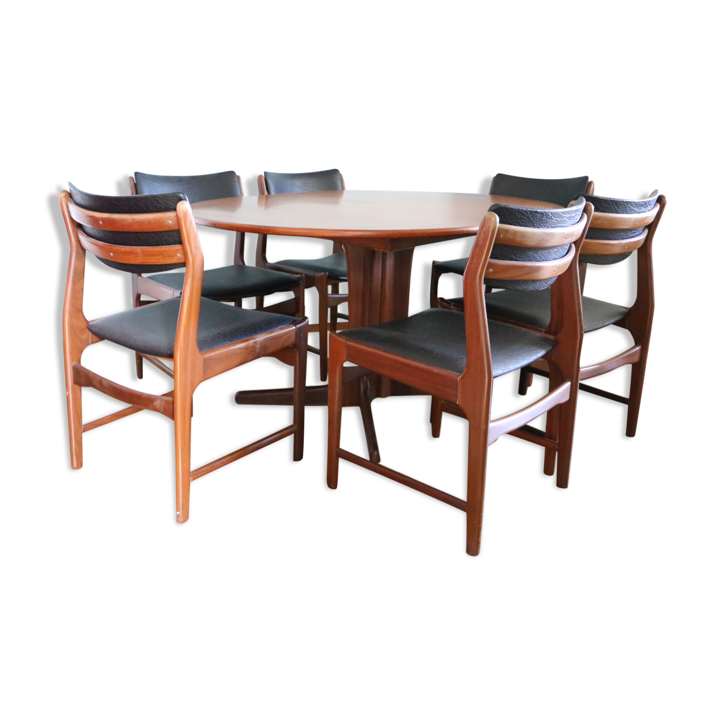 Scandinavian teak table and 6 chairs