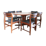 Scandinavian teak table and 6 chairs