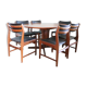 Scandinavian teak table and 6 chairs