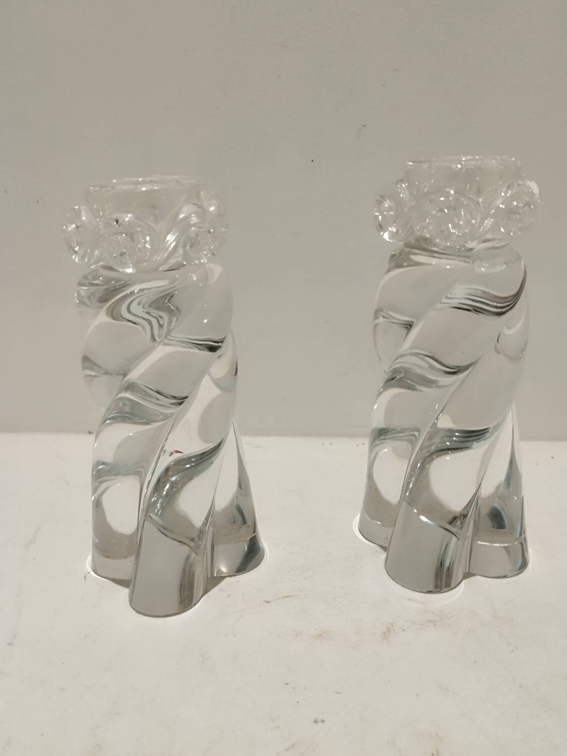 Pair of Baccarat candlesticks