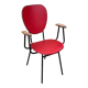 Fauteuil de bureau en métal bois et skaï 1950