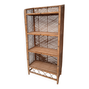 etagere en rotin vintage