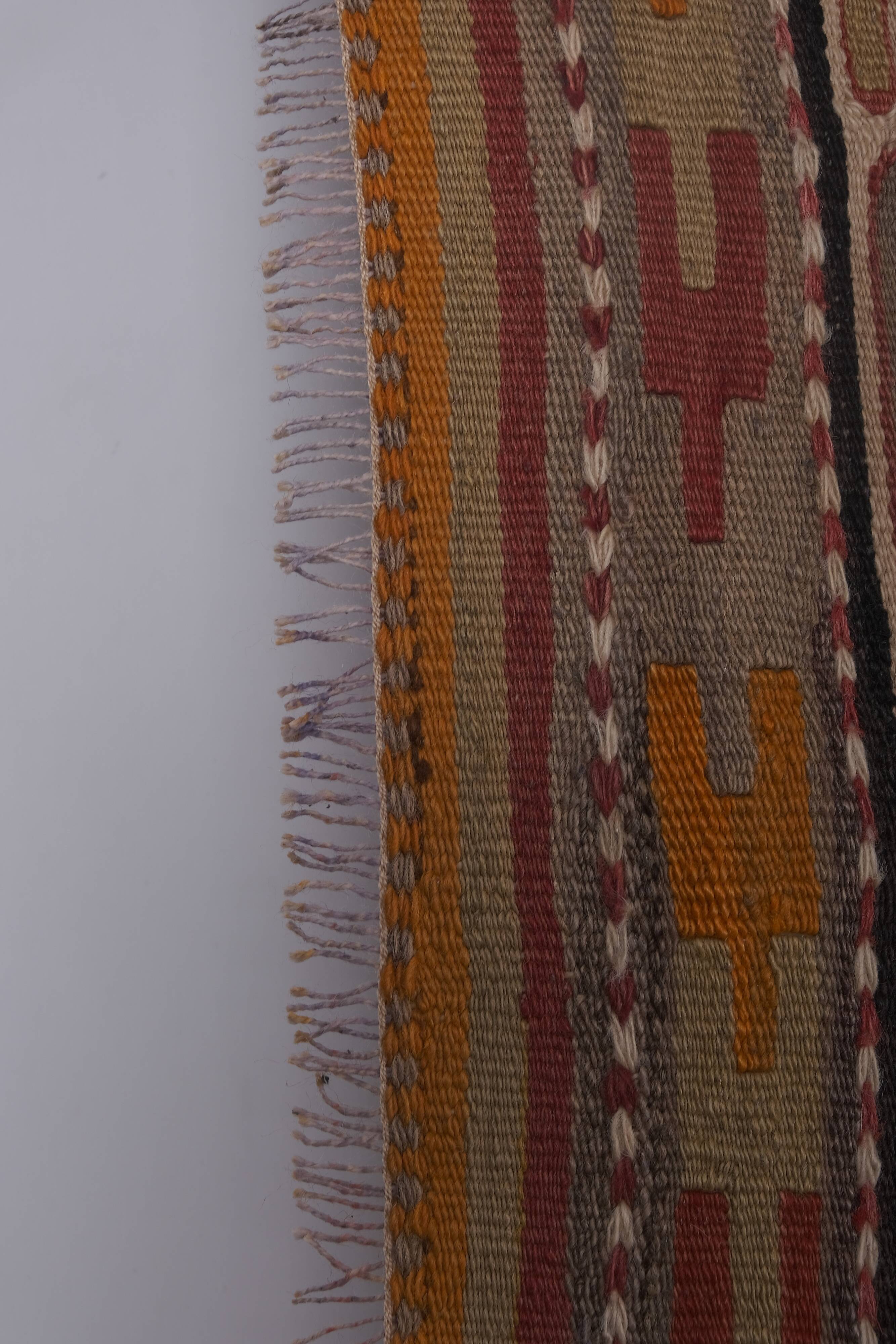 Vintage Turkish rug from Oushak, hand-woven 166x369 cm