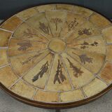 Oval coffee table signed R. Capron, collection les Herbiers, Vallauris – 1960