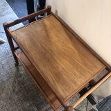 Scandinavian teak rolling trolley