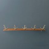 Vintage wooden wall coat rack - 5 hooks