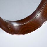 Miroir ovale scandinave en teck des années 60