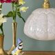 Vintage glass pendant light from Clichy in white.
