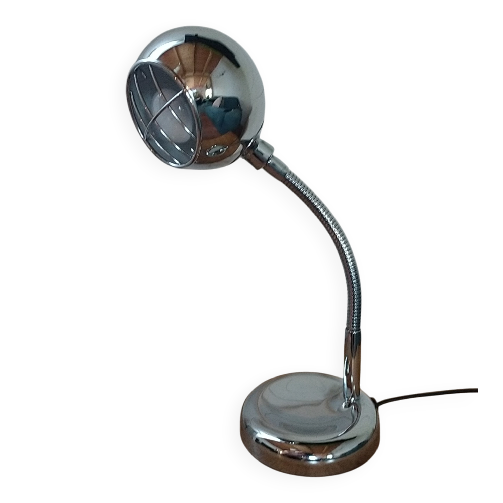 Eye ball space age lamp. Chrome.