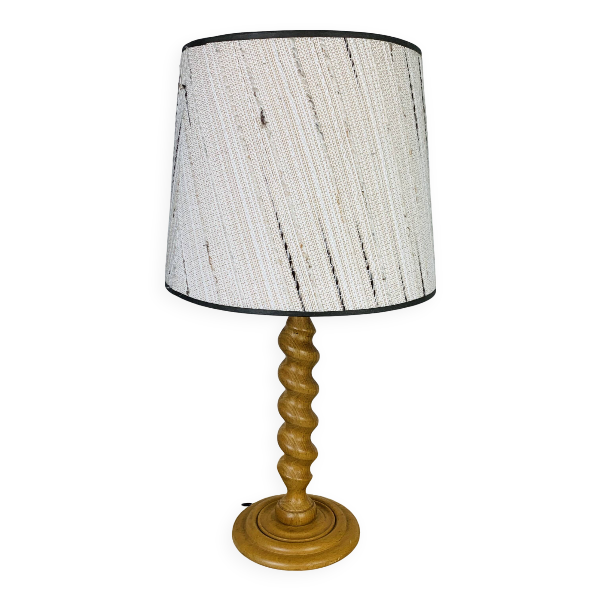 Turned wood lamp from the 70s