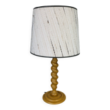 Lampe bois tourné années 70