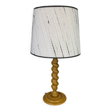 Lampe bois tourné années 70