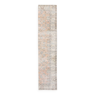 2x9 Orange Floral Vintage Runner Rug 55x267Cm SK 18049
