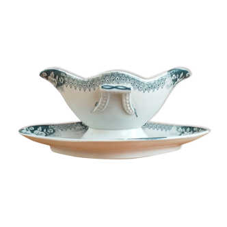 Saucière en porcelaine  Terre de Fer de St Amand et Hamage modèle Jardinière