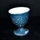 Vintage egg cup in iridescent blue metallic porcelain