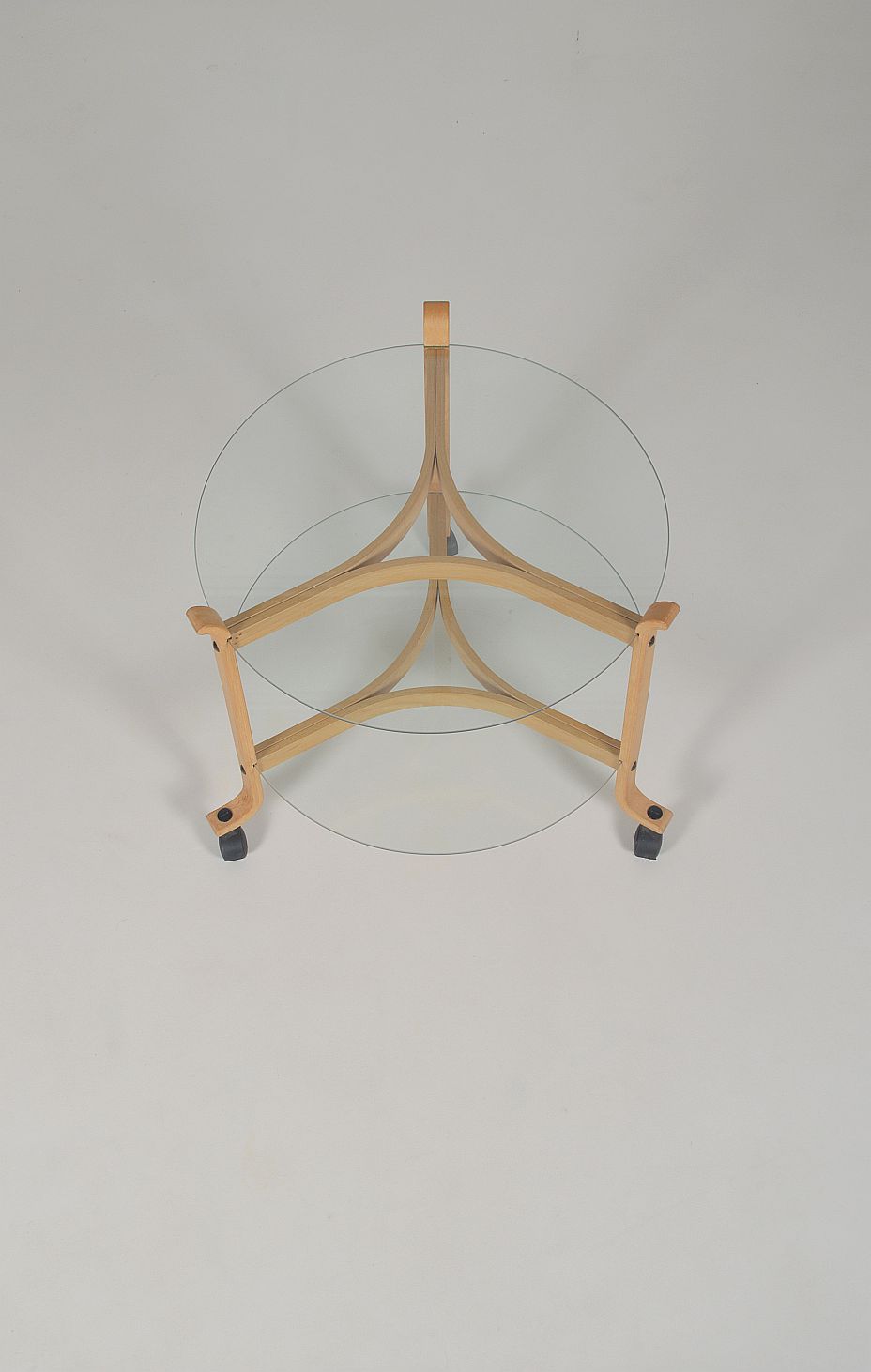 Danish trolley in beech with glass, 1970s