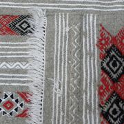 Geometric woven rug with fringes – Ethnic style – Hallway & interior