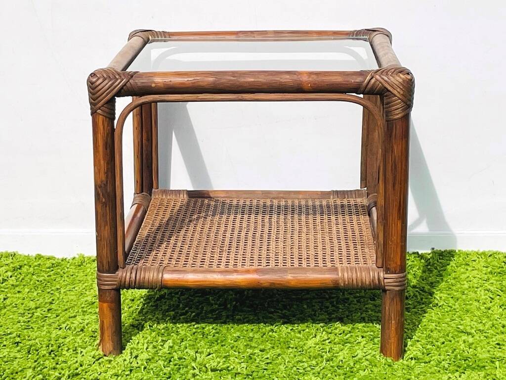 Bamboo coffee table. Vintage 70s.