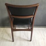 Set of 4 vintage dining chairs in Rosewood and leatherette , 1960s