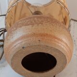 Sandstone lamp and lampshade in dried flowers 70s