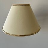 Vintage adjustable wall lamp, brass and beige fabric, France 1970