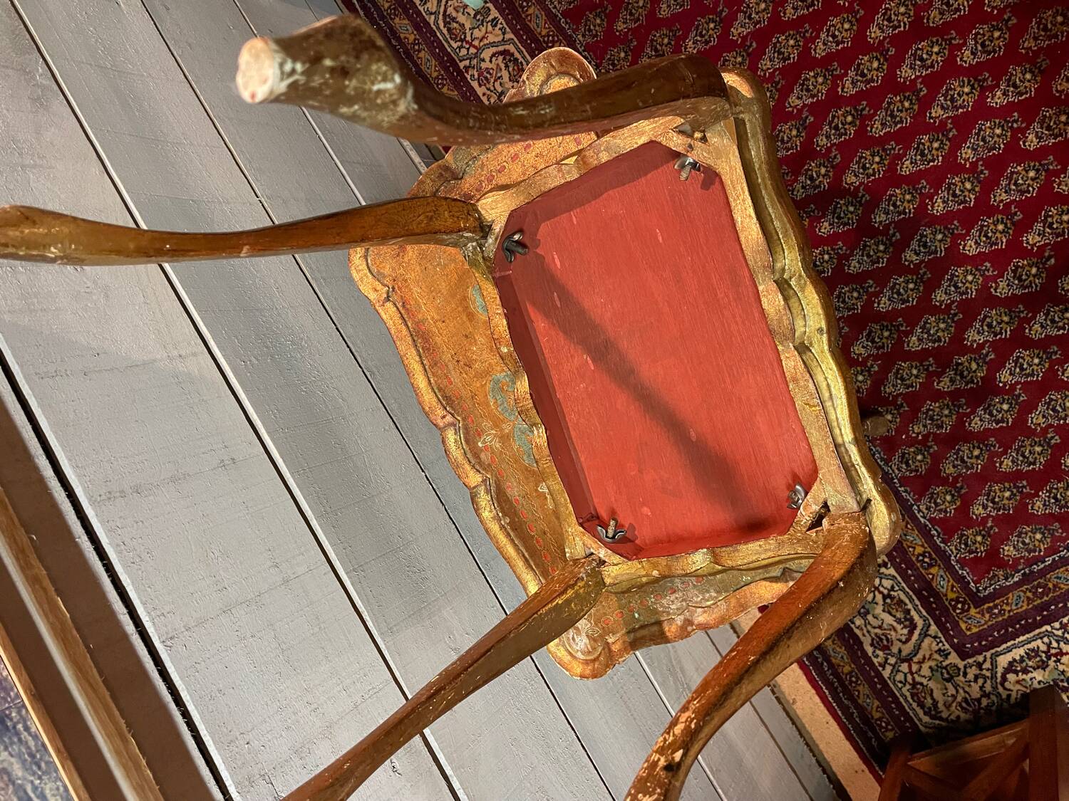 Vintage Italian gilded wood nesting coffee table