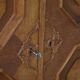 Classic sculptural Danish wardrobe in oak veneer and burl wood, 1950s.