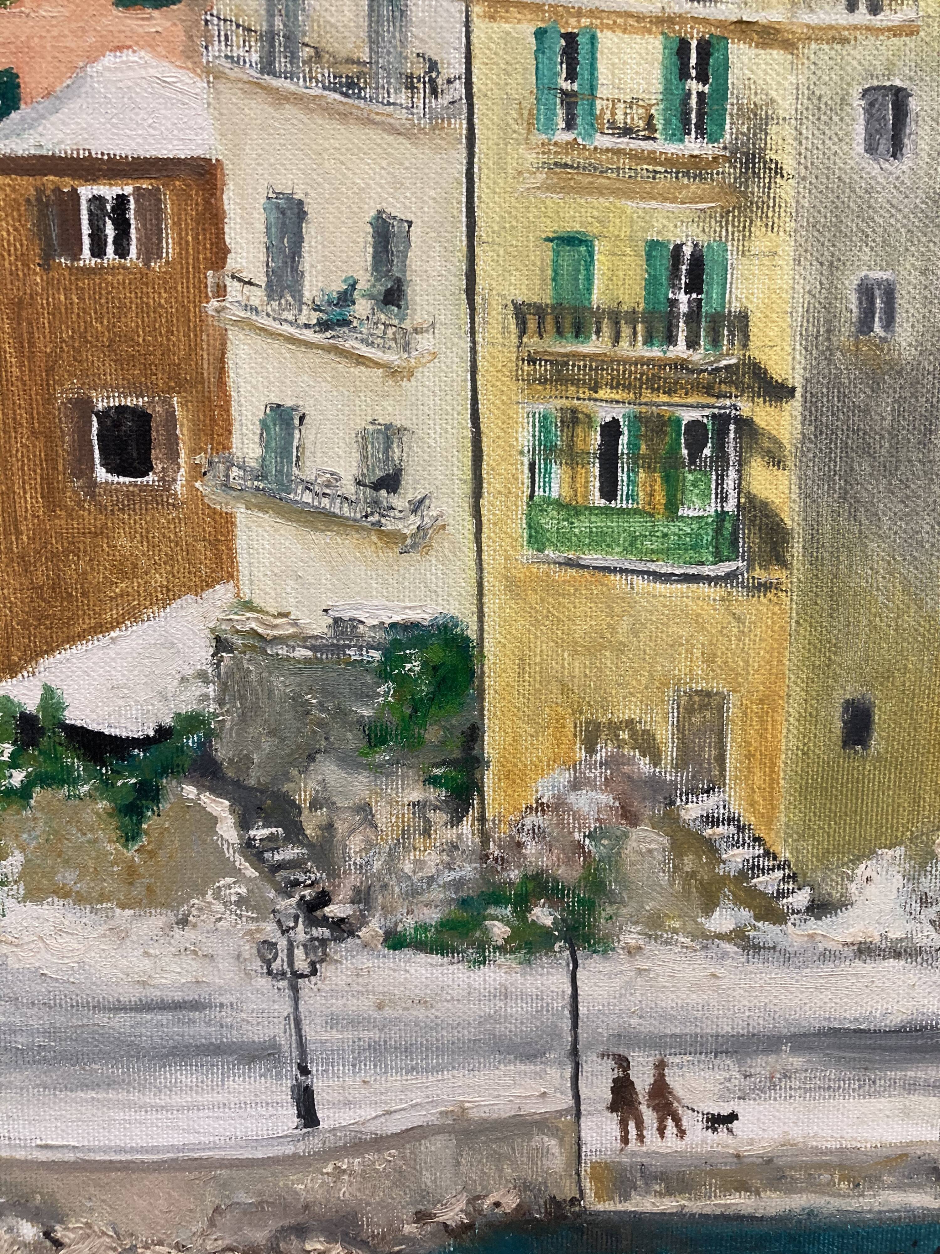 Painting on vintage canvas