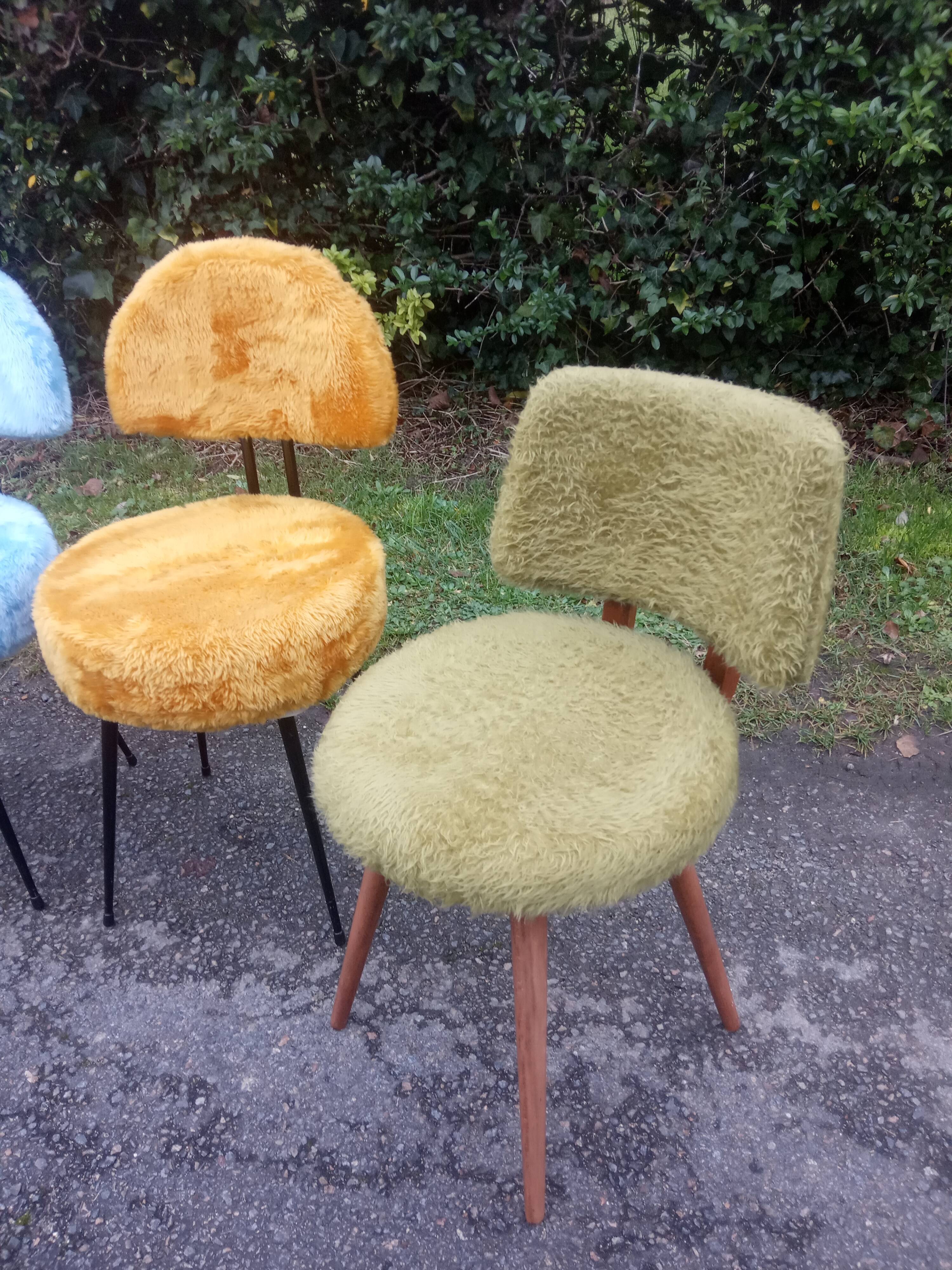 4 vintage moumoutes chairs