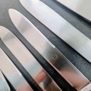 Set of 8 Art Deco Knives with Boxwood Handles & Blades "La Mouette"