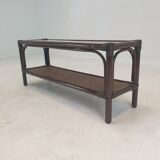 Italian Bamboo and Rattan Coffee Table, 1980s