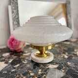 Art Deco saucer lamp in Clichy glass