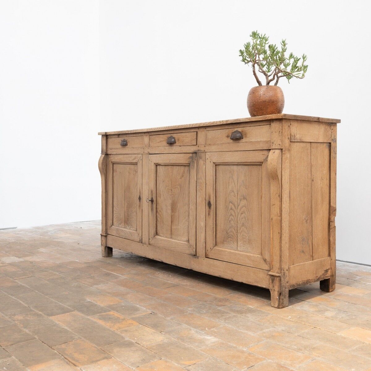 Three-door oak buffet – 19th century