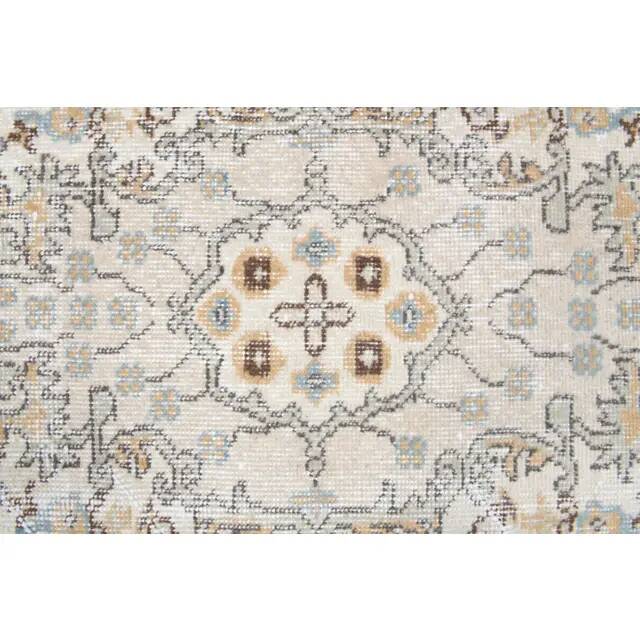 1970s Turkish Oushak Handmade Wool Cotton Beige Area Rug 114x197