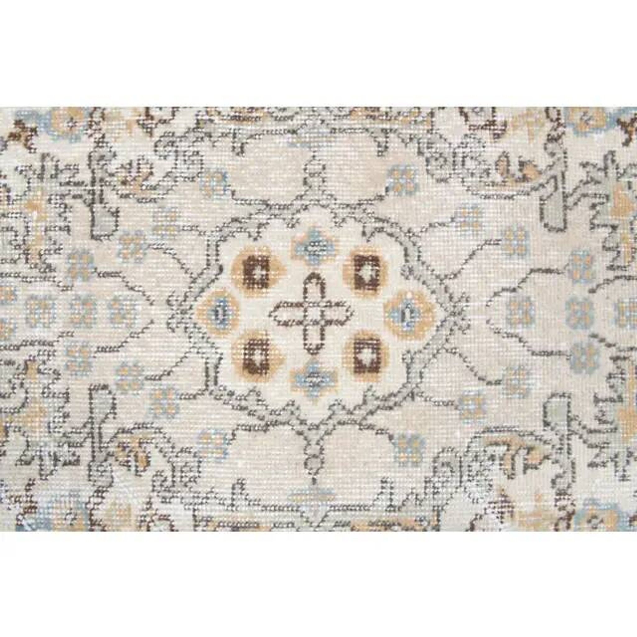 1970s Turkish Oushak Handmade Wool Cotton Beige Area Rug 114x197