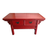 Red Chinese low cabinet