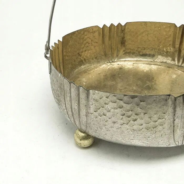 H6l art deco dish with handle