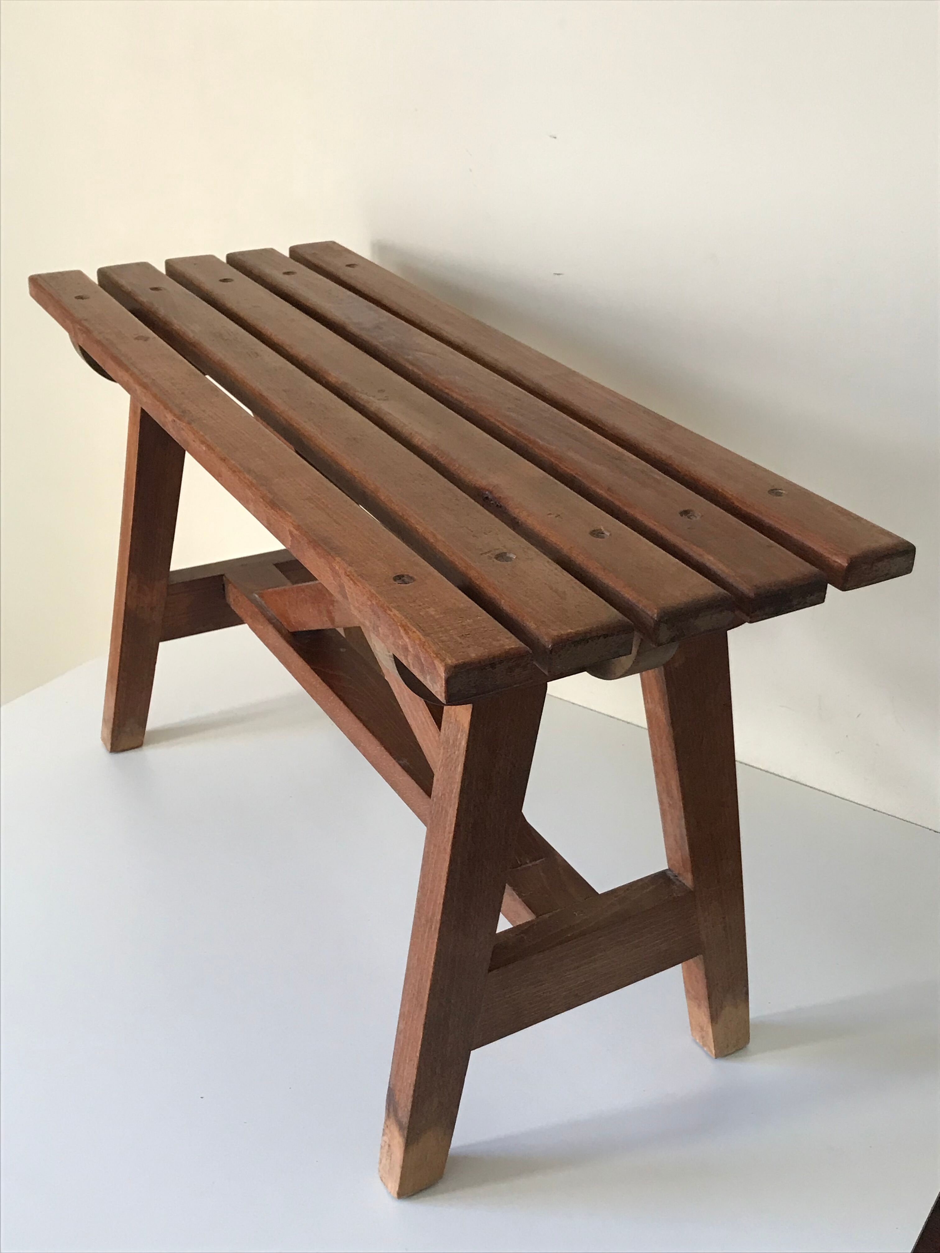 Vintage oak bench years 60