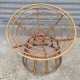 Papasan loveseat chair in rattan, 1950