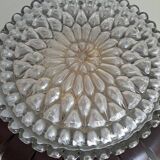 Glass and wood ceiling light