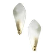 Elegant Contemporary Italian Sanded Leaf Murano Glass Wall Sconce Set
