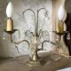 Antique brass lamp with 2 branches