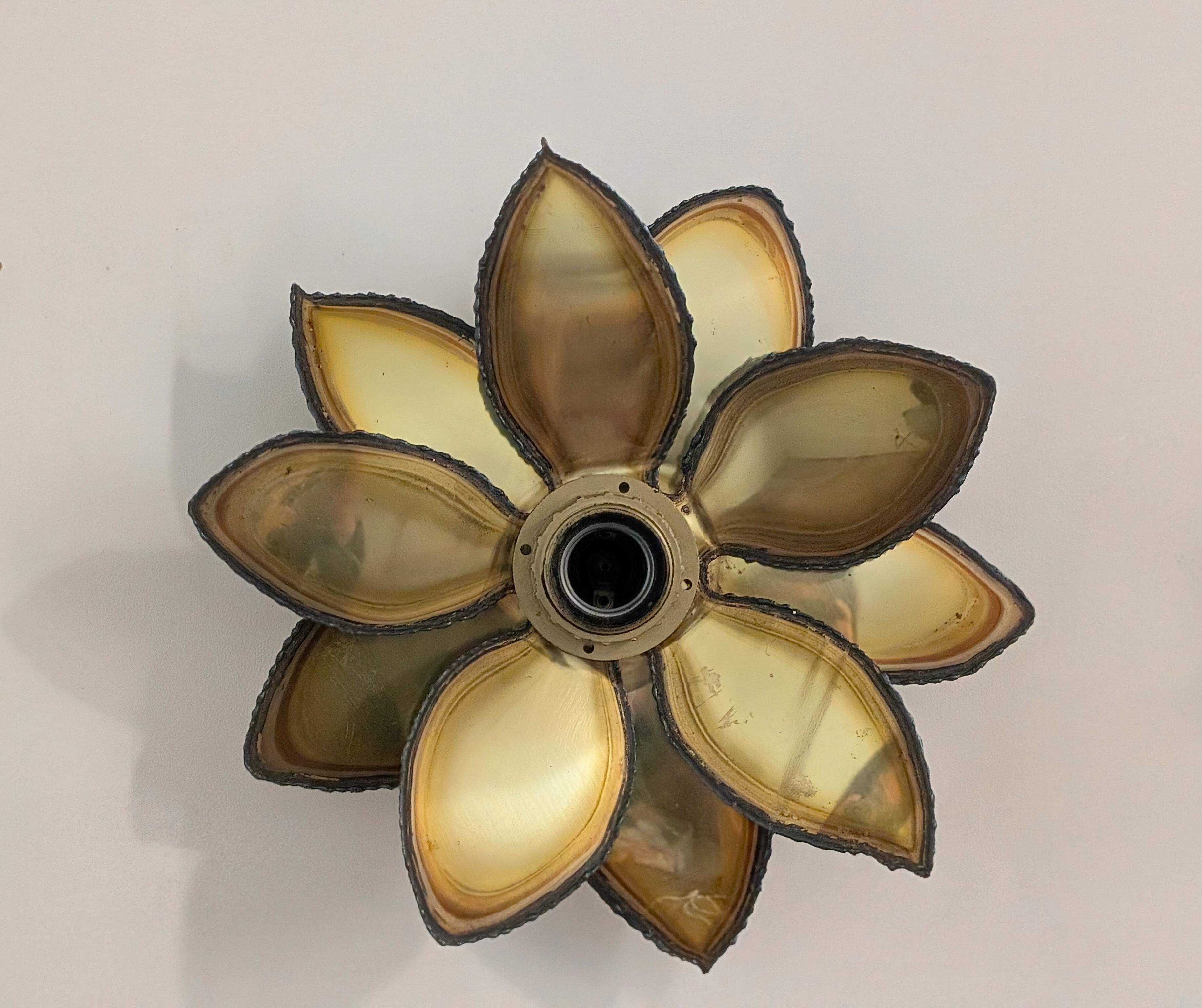 Paire appliques feuilles brutalistes