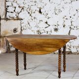 Louis Philippe turned wood drop-leaf table