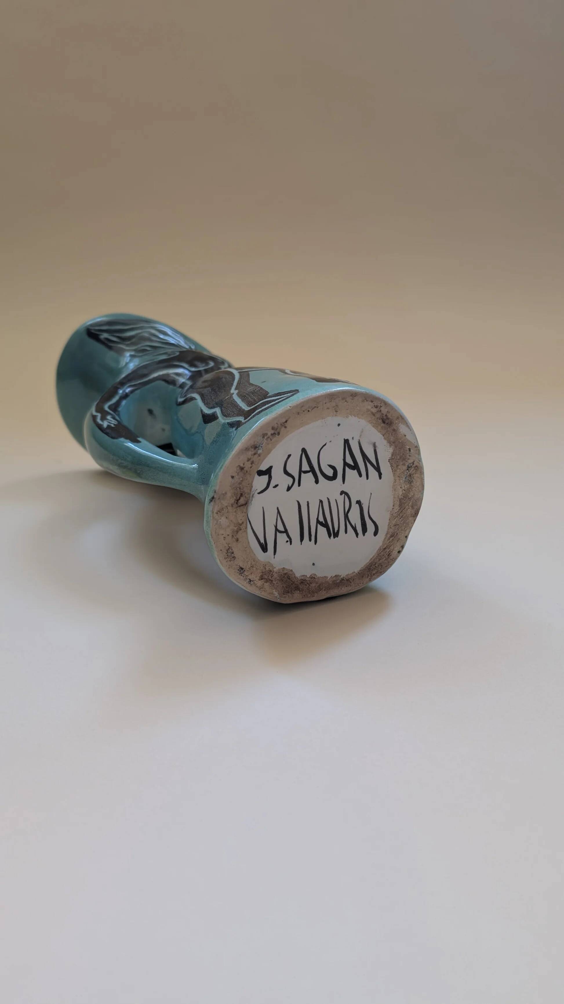 Ceramic pitcher by Jacques Sagan in Vallauris