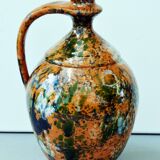Pichet à eau très décoratif émaillé Teimel Istvan Obanya Boros kancso poterie