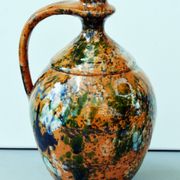 Very Decorative Water Jug Glazed Teimel Istvan Obanya Boros kancso pottery