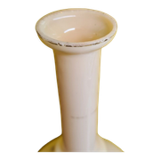 Antiquer Victorian painted beige Opaline vase Czechoslovakia,  from around 1900.