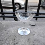 5 Baccarat crystal champagne glasses, Nancy model, before 1936