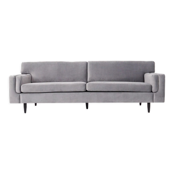Canapé helsinki argent velour, design scandinave